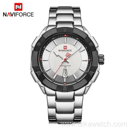 NAVIFORCE 9176 fashion personality waterproof men's watch steel band quartz watch
